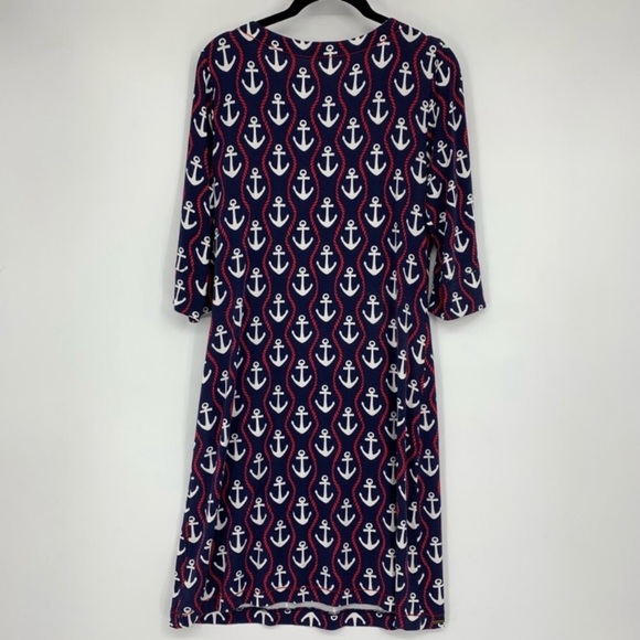 HATLEY Ropes & Anchors Print Peplum Sleeve Dress - Picture 5 of 12